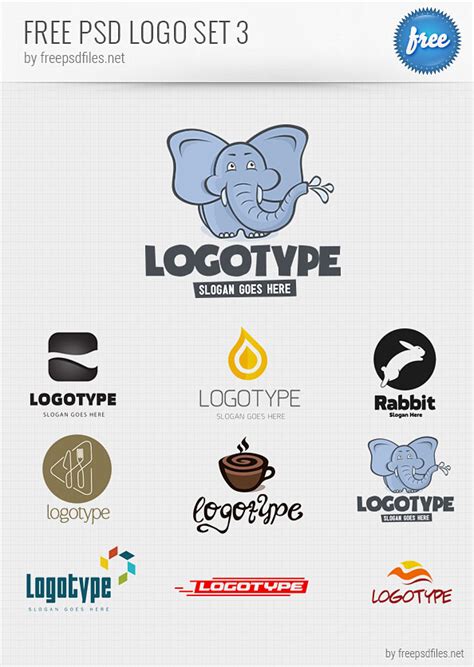 PSD Logo Design Templates Pack 3 Free PSD Files