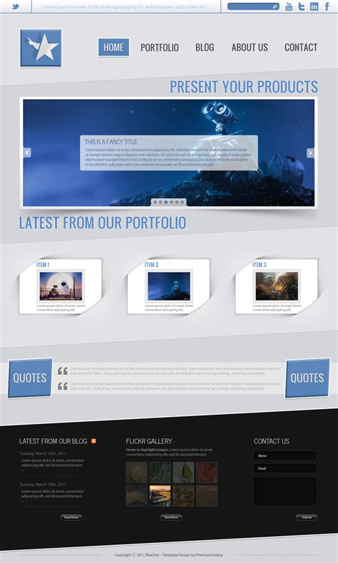 PSD website template freebie PremiumCoding