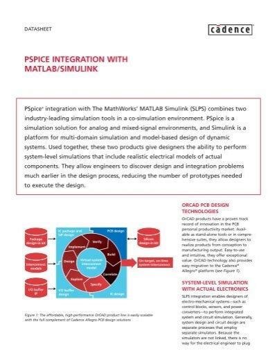 PSPICE INTEGRATION WITH MATLAB/SIMULINK - FlowCAD