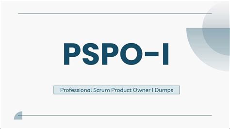 PSPO-I Dumps