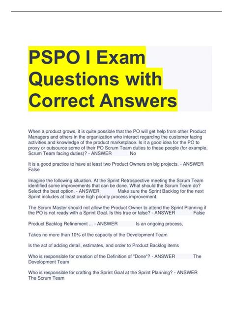 PSPO-I Exam Fragen