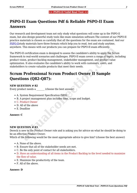 PSPO-II PDF Testsoftware