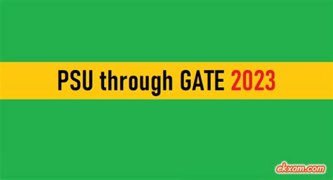 PSU 2024 Application PSU through GATE 2024 - ekxam.com