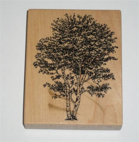 PSX Designs Birch Trees K1454 Wood Mounted Rubber Stamp