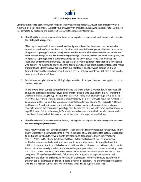 PSY 211 Project Two Template PSY 211 Project Two Template Use this