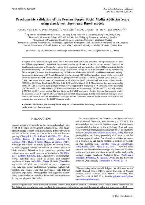Psychometric validation of the Persian Bergen Social Media Addiction ... - wintechmobiles.com