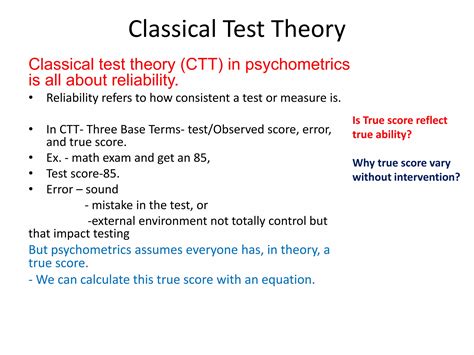 Psychometrics: Classical Test Theory, Reliability, and Validity ... - wintechmobiles.com
