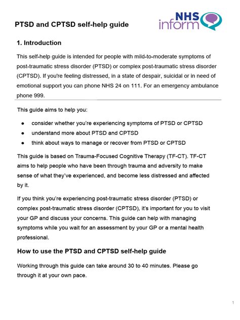 PTSD and CPTSD self-help guide - NHS inform - wintechmobiles.com