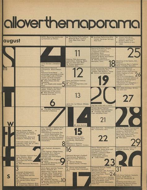 PUBLIC COLLECTORS — A cultural calendar, scanned from the August 1968...