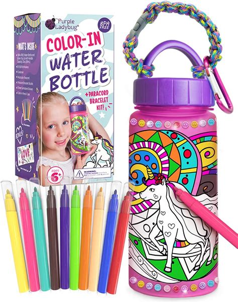 PURPLE LADYBUG Color Your Own Water Bottle- extra 25% off