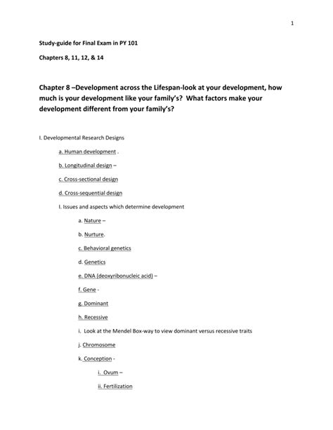 PY 101 Final Exam Study Guide .docx - 1. The study of the...