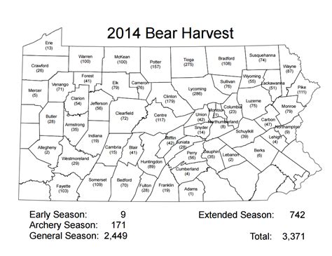 Pa bear population map. Jul 21, 2016 · The Pennsylvania Game Commission estimates the state's black bear population at around 20,000. That's up five-fold from the 1970s, when it was estimated at 4,000. The state's human population has ... 