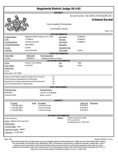  Docket sheet information should not be used in place of a criminal history background check, which can only be provided by the Pennsylvania State Police. Employers who do not comply with the provisions of the Criminal History Record Information Act (18 Pa.C.S. Section 9101 et seq.) may be subject to civil liability as set forth in 18 Pa.C.S ... .