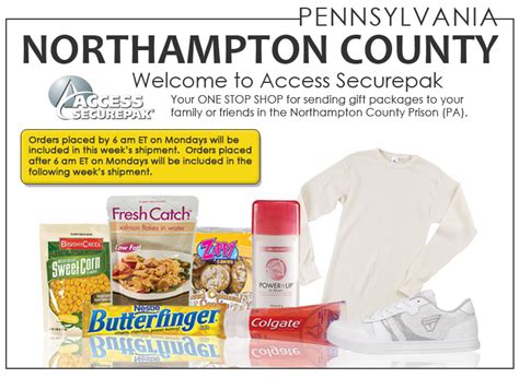 Pa secure package. Berks County Jail Commissary Carepacks Berks County Jail contracts with Access Securepak (aka MyCarePak) for families to send pre-determined packages of commissary items to your inmate.. Access Securepak carries over 1,000 different items in the following categories: - Food and Snacks - Personal Hygiene Products - Electronics - Apparel … 