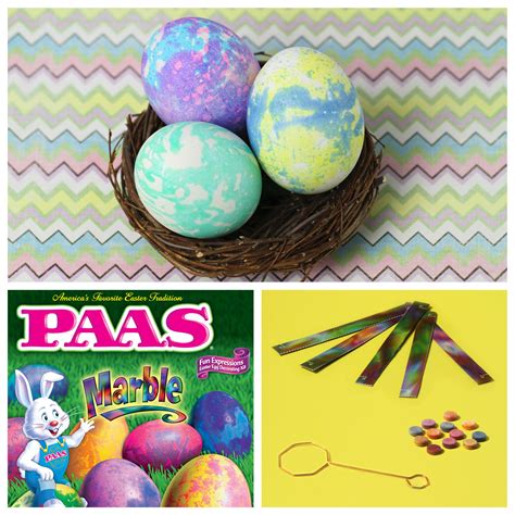 Marble. Give your eggs that classic look of marvelous marble. With vegetable oil and this popular PAAS ® kit, your eggs can have beautiful shapes and twisting shades. Comes with 9 dye tablets and a polishing fabric for that glossy glow. . 