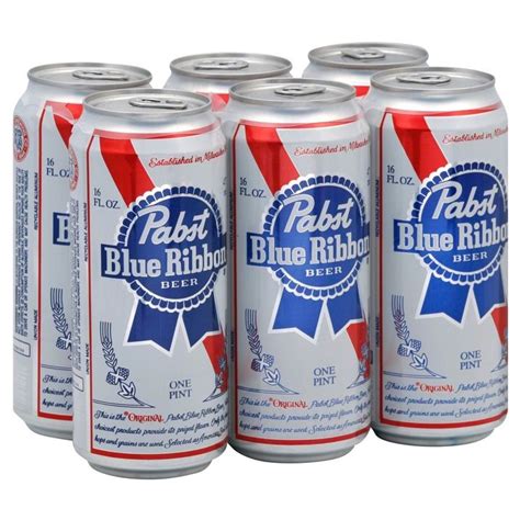 Pabst Blue Ribbon Extra Lager Beer Cans - 6-16 Fl. Oz.