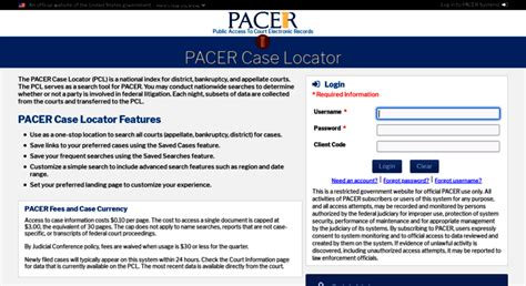 The PACER Case Locator (PCL) is a national index for district, bankruptcy, and appellate courts. . Paceruscourtsgov