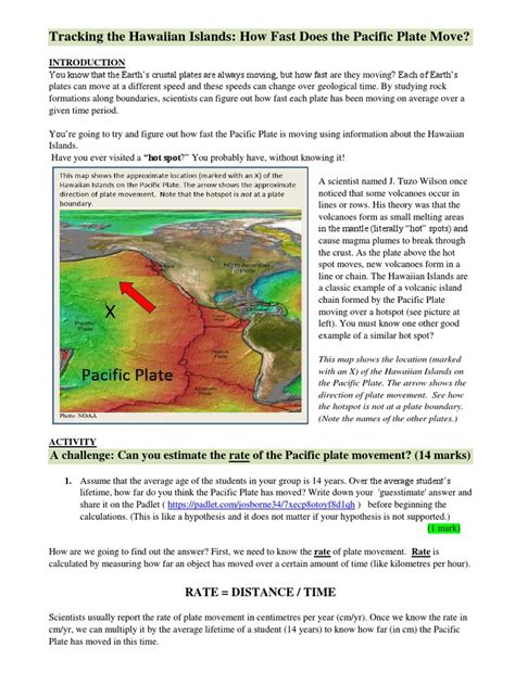 Pacific Plate Movement Worksheet PDF Plate Tectonics