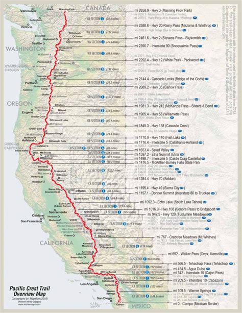 Pacific crest trail directions. 1971 – Warren Rogers, Clinton Clarke’s protégé, founds the Pacific Crest Trail Club. 1973 – first Wilderness Press PCT guidebook is released. 1977 – Pacific Crest Trail Conference incorporated. 1987 – Pacific Crest Trail Club merges with Pacific Crest Trail Conference. 1988 – monuments placed at the southern and northern terminuses. 