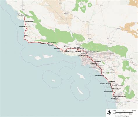 Pacific surfliner map. See all updates on PACIFIC SURFLINER (from San Luis Obispo), including real-time status info, train delays, changes of routes, changes of stops locations, and any other service changes. Get a real-time map view of PACIFIC SURFLINER (Los Angeles) and track the train as it moves on the map. Download the app for all Amtrak info now. 
