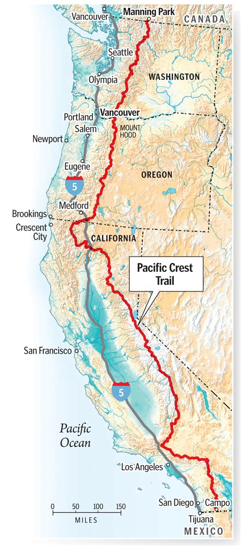 Pacific trail map. 
