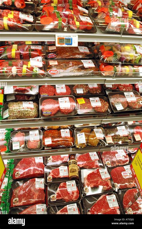 Packaged Meat Grocery Stockfoto