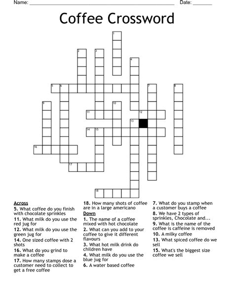 The Crossword Solver found 30 answers to "Serve coffee", 4 letters crossword clue. The Crossword Solver finds answers to classic crosswords and cryptic crossword puzzles. Enter the length or pattern for better results. Click the answer to find similar crossword clues . Enter a Crossword Clue.. Packaged serving of coffee crossword