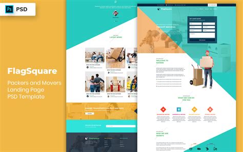 Packers and Movers Landing Page PSD Template UpLabs