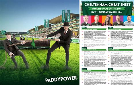 Paddy power cheat sheet. Grand National Tips: Paddy Power’s ultimate Cheat Sheet for the big race on Saturday. The 2024 Grand National is finally here. Get ready to listen to a friend of a friend tell you a 50/1 shot will bolt up and after all of your research, your Granny backs the winner because she liked the jockey’s colours. They’re all fine methods, and who ... 