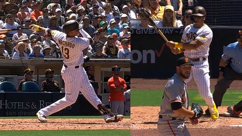 Padres highlights today. Apr 7, 2023 · Padres vs. Braves Highlights. Padres @ Braves. April 7, 2023 | 00:03:18. Nelson Cruz's three hits and two RBIs and Manny Machado's two hits paced the Padres in a 5-4 win over the Braves. More From This Game. San Diego Padres. Atlanta Braves. game recap. TuneIn daily. 