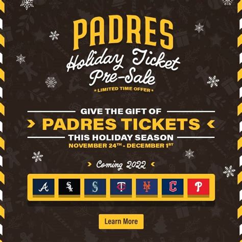 Padres single-game tickets available for limited time during holiday presale