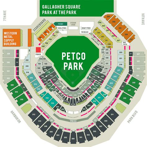Padres stadium seating map. You can buy tickets for the San Diego Padres 2022 Season here and read below for information on seating charts, best seats, and seat views. Petco Park Seating Chart You can view Petco Park’s seating chart here , and use SeatGeek’s interactive software to check out different views around the stadium. 