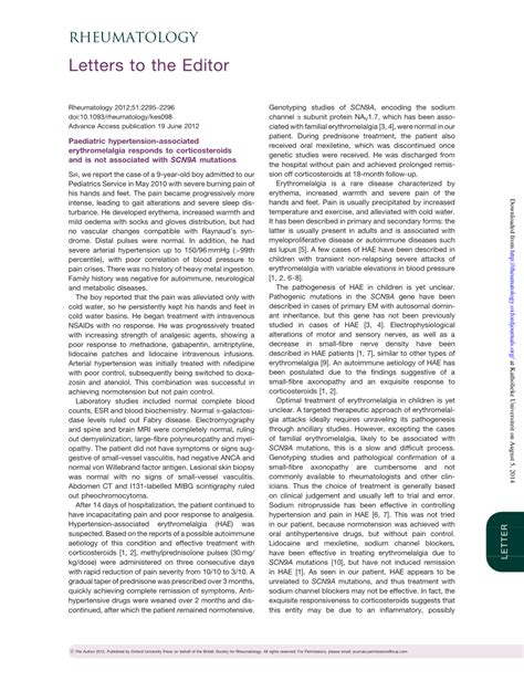 Paediatric hypertension-associated erythromelalgia responds to ...