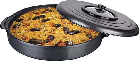 Amazon's Choice: Overall Pick This product is highly rated, well-priced, and available to ship immediately. Gourmanity Made By Garcima, 12inch Carbon Steel Paella Pan, 30cm Polished Steel Paella Pan Large From Spain, Imported Spanish Paella Dish. Carbon Steel. 4.0 out of 5 stars. 71. 50+ bought in past month. …