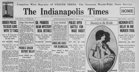 Page 2 — Indianapolis Times 1 August 1928 — Hoosier State …