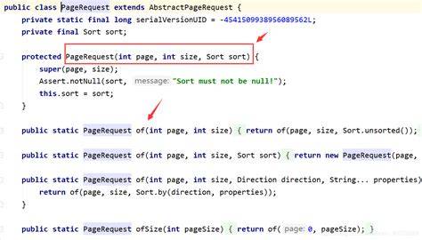 Pagerequest in spring boot. 0 of public static PageRequest of(int page, int size, Sort.  P...