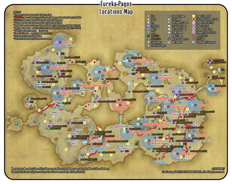 Public. Version 1 of the Eureka Pagos Locations Map is complete, featuring locations of NMs, monsters, elementals, sleeping dragons, spawn conditions, mutation/adaptations, and cliffs/passages. This map would …. 