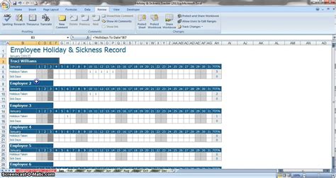 Paid Time Off Tracking Excel Spreadsheet with regard to Free Time Off