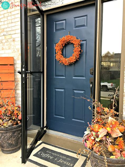 Paint front door. The Front Door Inspo: Dark Steel Blue. Ray Booth reverses the typical black and white look with white trim and dark siding, giving this home a modern edge. The extra-wide blue door (e013-60 from ... 