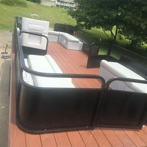 Paint pontoon fencing. Something I haven't done in a few years is wrapping a boat. A friend bought a used pontoon and it was a blank slate and wanted to add some color and new grap... 