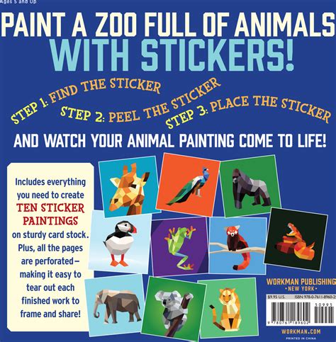 Full Download Paint By Sticker Kids Zoo Animals Create 10 Pictures One Sticker At A Time By Workman Publishing