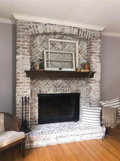 Painted Brick Fireplace Farmhouse Inspiration