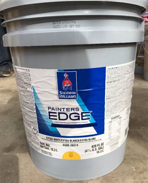 Painters edge paint 5 gallon price. ORDER THE PERFECT AMOUNT. When it comes to home improvement and DIY projects, one size never fits all. That's why, when you order paint online, you choose an 8 oz. paint sample, a gallon (good for 200-450 sq. ft.), or 5 gallons (good for 1,500-2,000 sq. ft.). If you're unsure how much paint you need, we can help you estimate how much you'll need. 