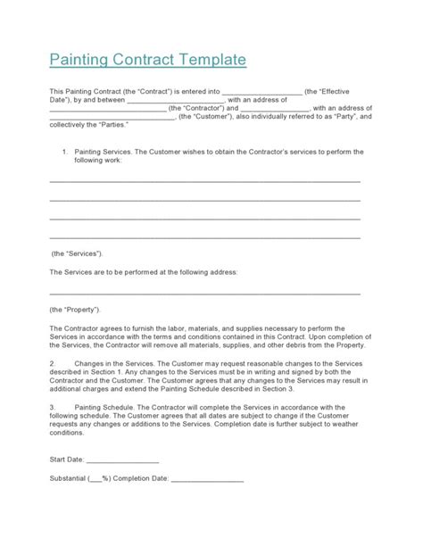 Painting Contract Template - [Free Template] Proposable