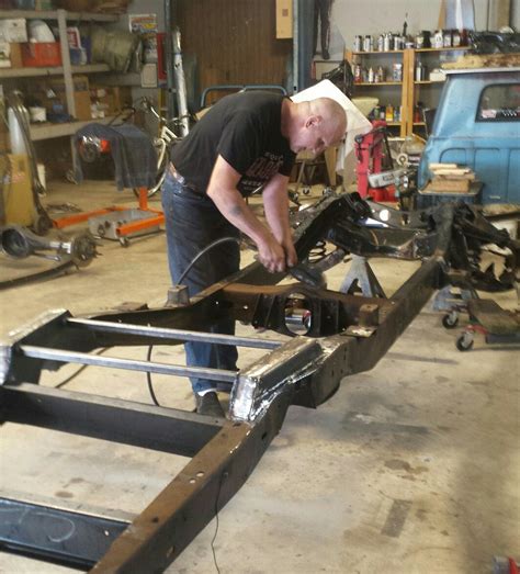 1967 Chevy K10 Pickup Frame Stripping and PaintingWalt is sanding/grinding down the rear frame section and painting it with our Zero Rust paint. The frame is...