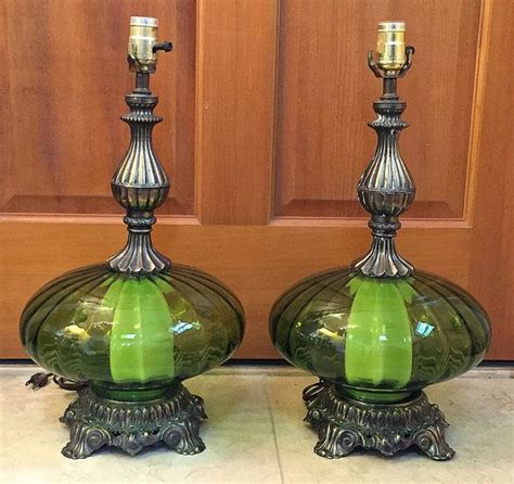 Pair Green Lamps - Etsy