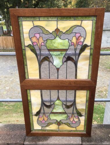 Pair Of Unique Eastern Asian Stained Glass Windows eBay