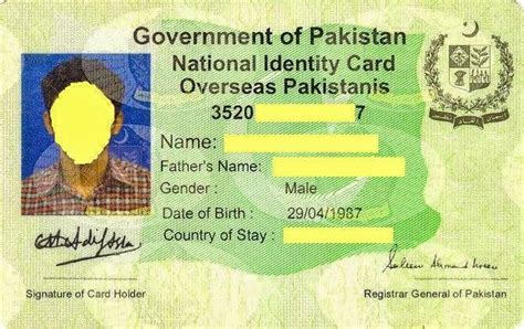 Pakistani National Identity Overseas Card