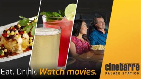 Regal Cinebarre Palace Station is open Mon, Tue, Wed, Thu, Fri, Sat, Sun. Regal Cinebarre Palace Station is a Yelp advertiser. Specialties: Get showtimes, buy movie tickets and more at Regal Cinebarre Palace ….