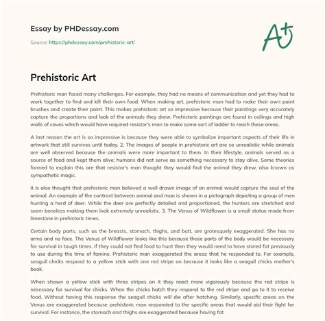 Paleolithic Art - Essay - EssaysForStudent.com